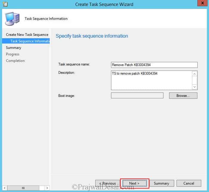 Create a Custom Task Sequence | Rollback a Patch using SCCM