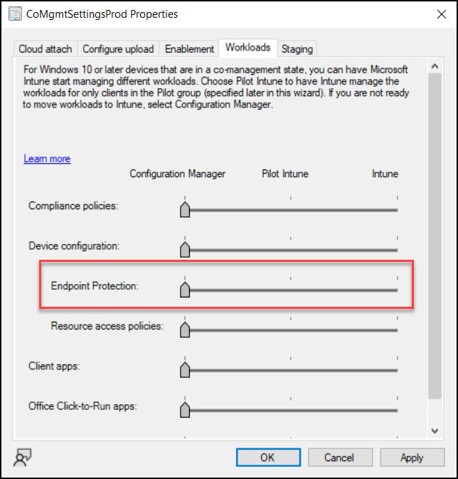 Switch Workloads from SCCM to Intune