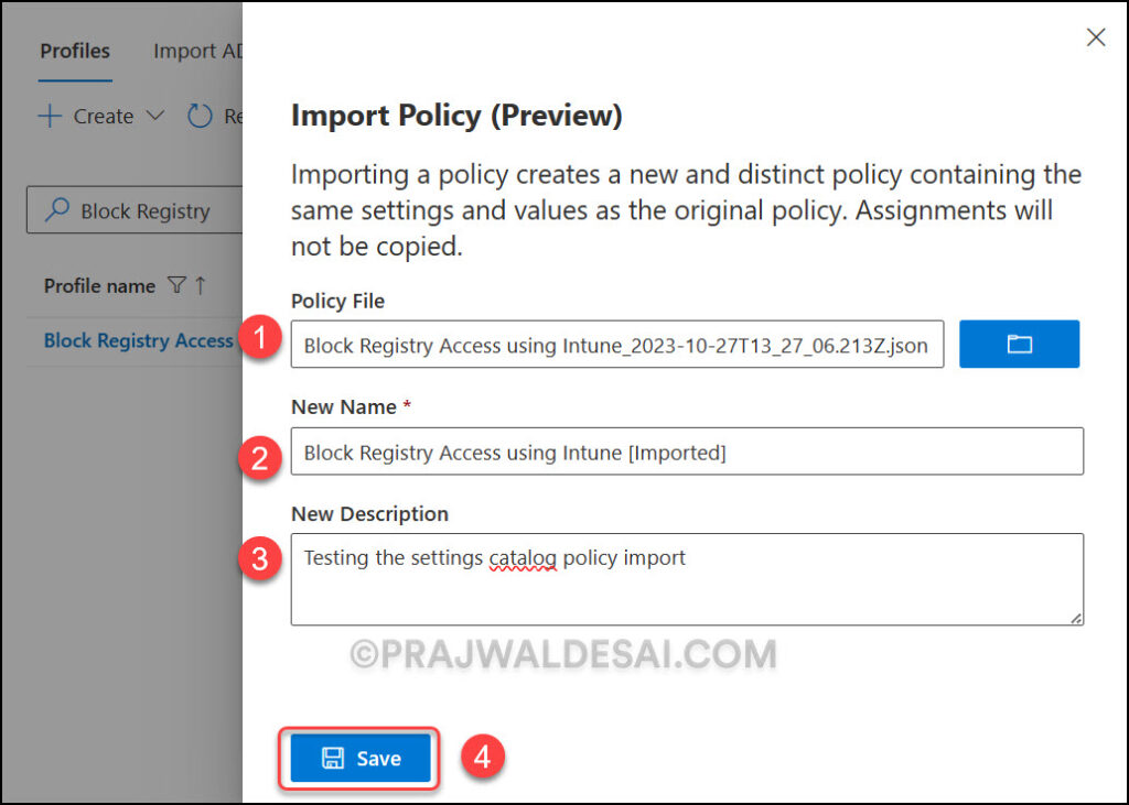 Import Settings Catalog Policies in Intune