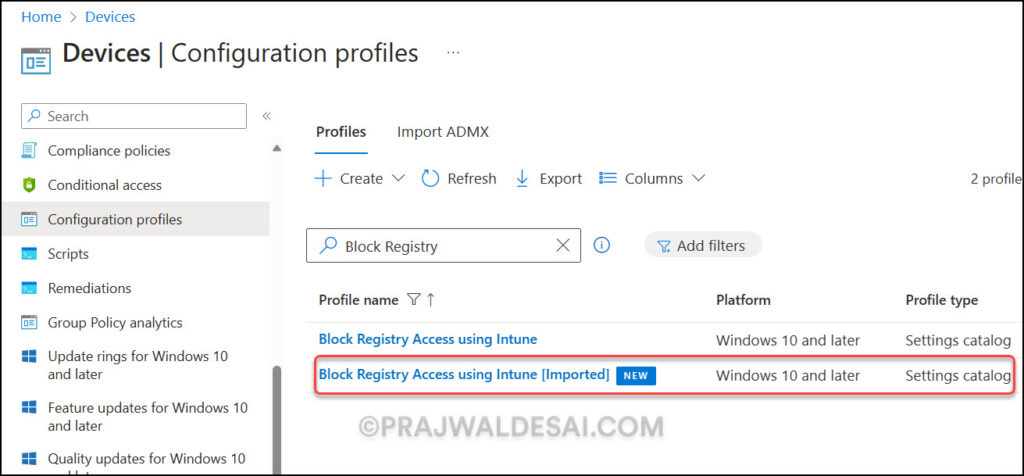 Import Settings Catalog Policies in Intune