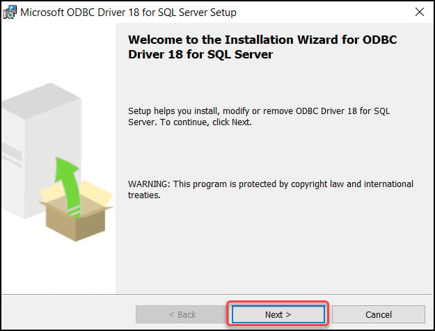 Install Microsoft ODBC Driver for SQL Server