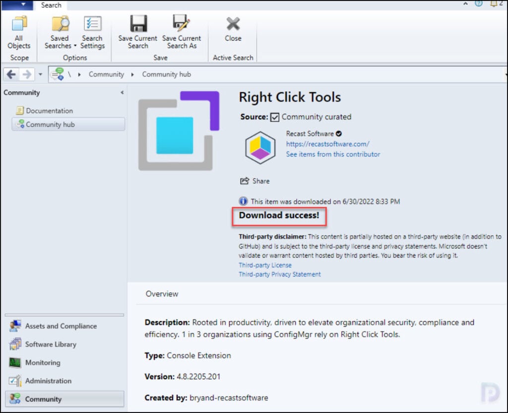 Download Right Click Tools Console Extension from Community Hub