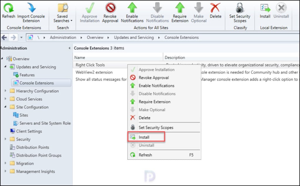 Install Right Click Tools SCCM Console Extension