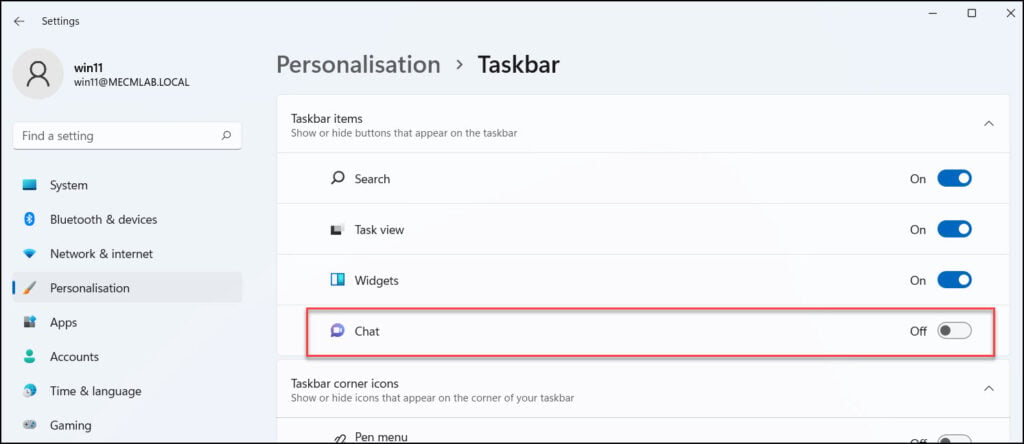 Manually Turn Off Microsoft Teams Chat Icon from Windows 11 Taskbar