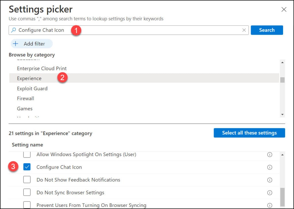 Settings Picker