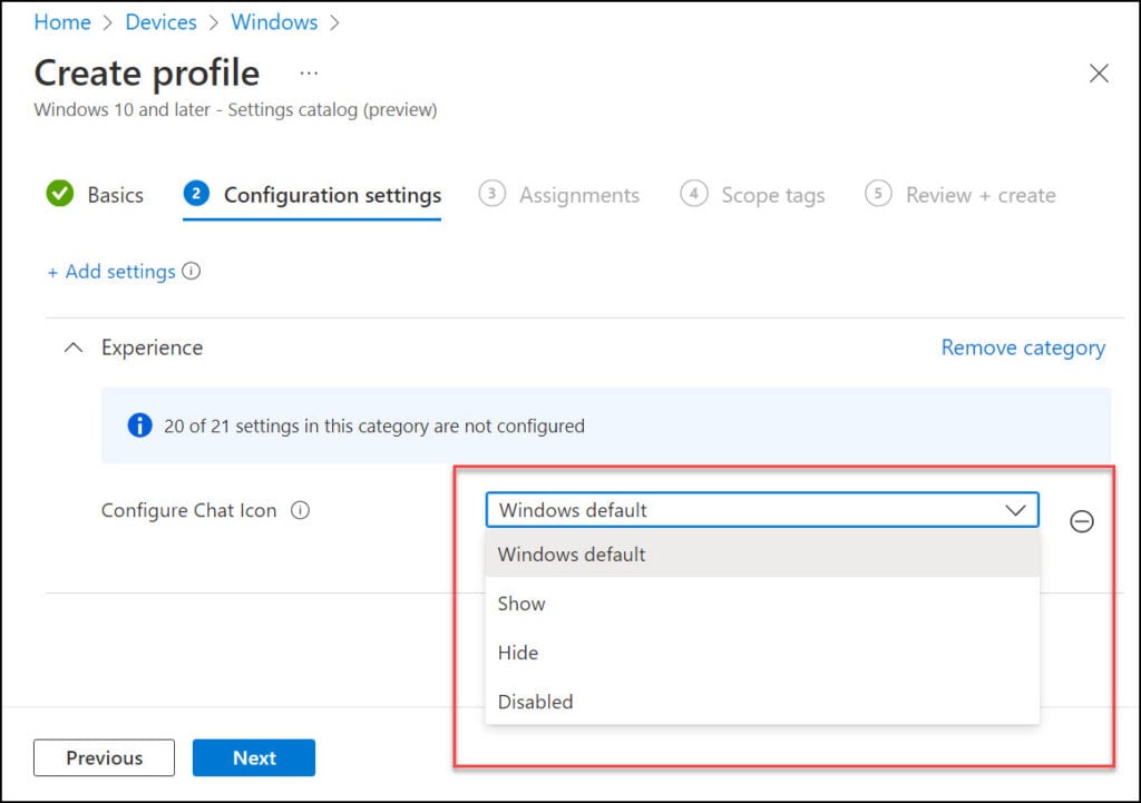 Configure Microsoft Teams Chat Icon