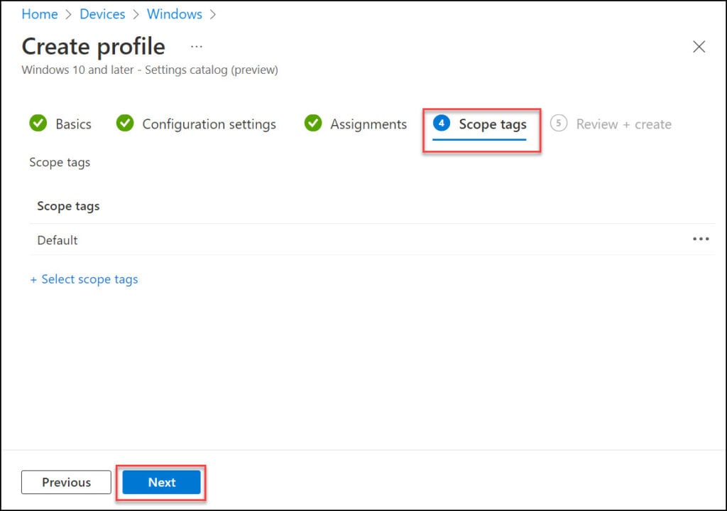 Intune Scope Tags