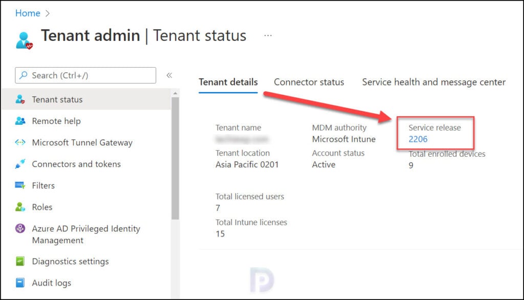 Check Microsoft Intune Service Release Version