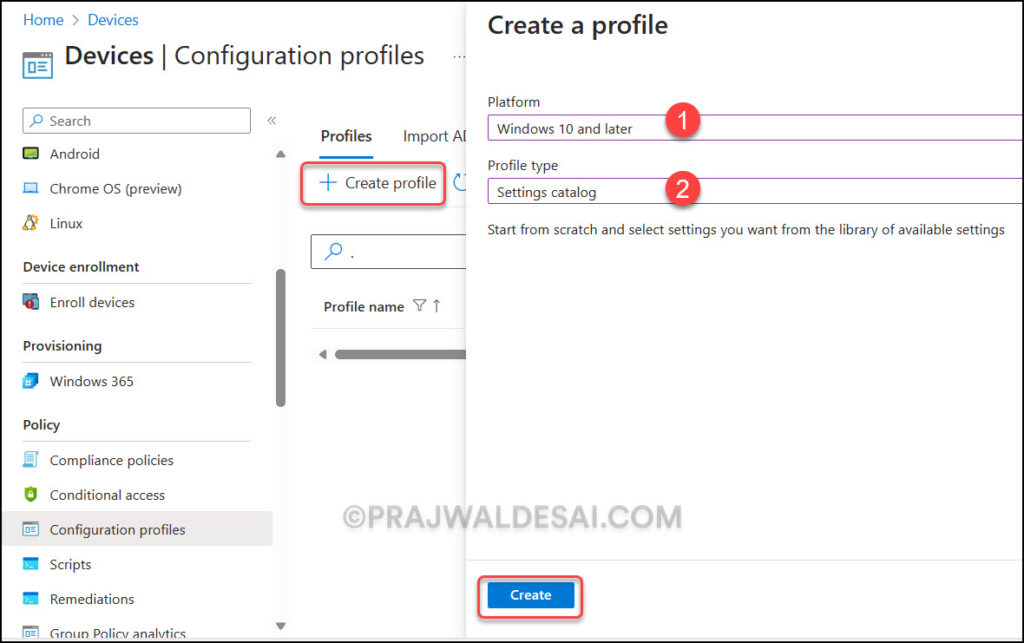 Create Intune Configuration Profile to Block Command Prompt