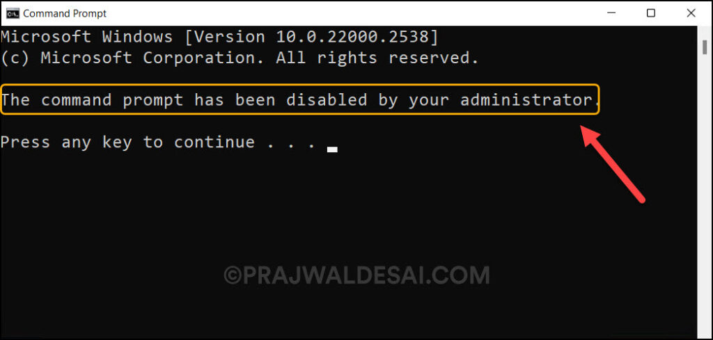 Intune: The command prompt access has been disabled by your administrator