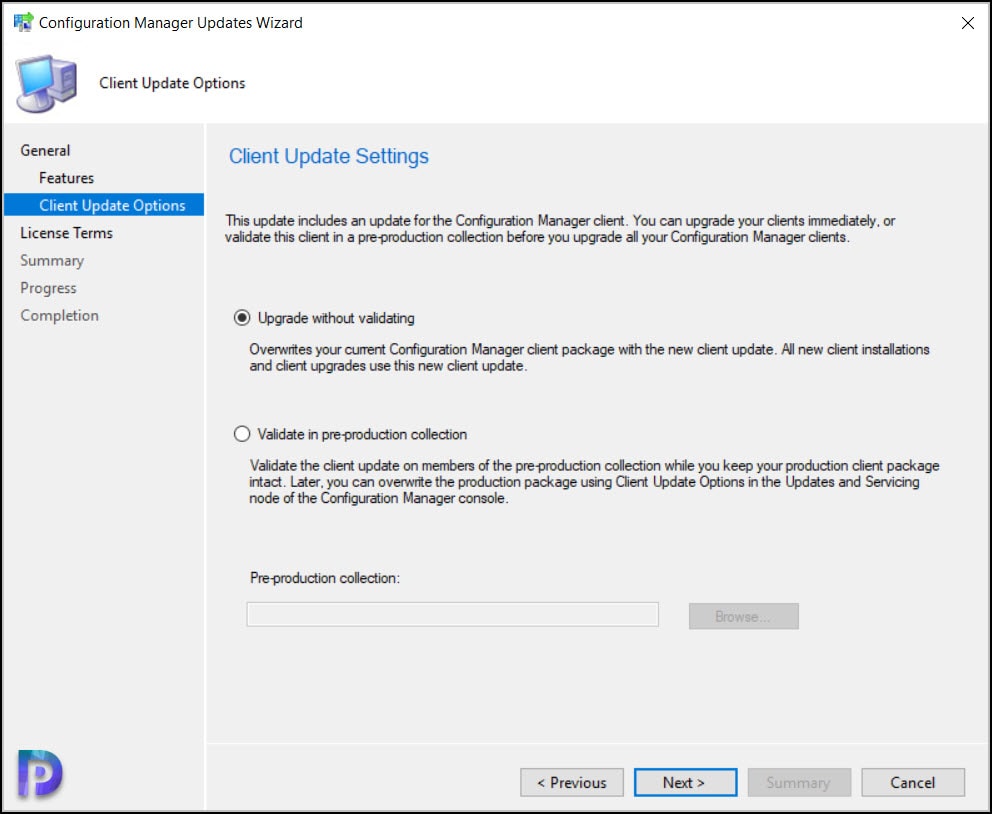 Begin SCCM 2103 Upgrade