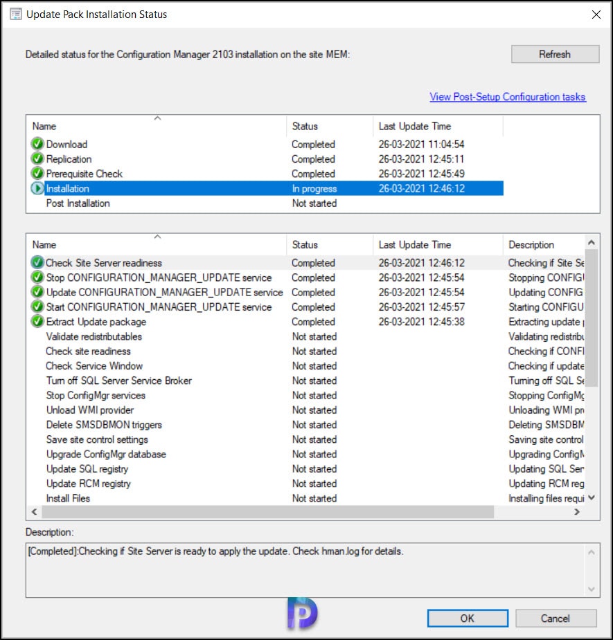 Monitor SCCM 2103 Upgrade Process