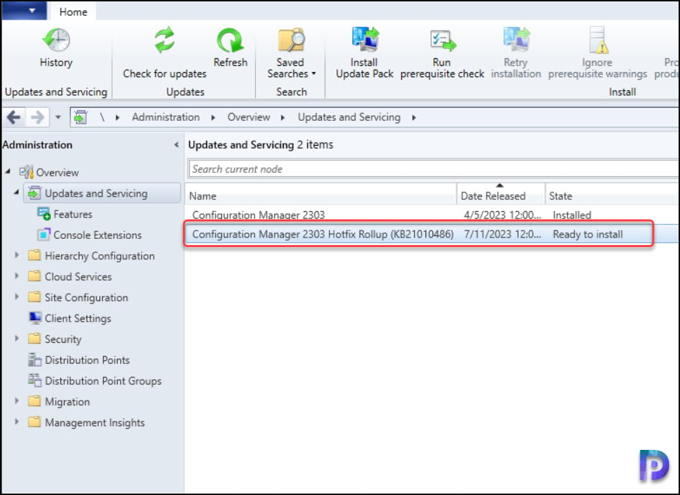 SCCM 2303 KB21010486 Hotfix Rollup Update