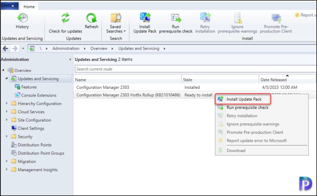 Install SCCM 2303 KB21010486 Hotfix Rollup