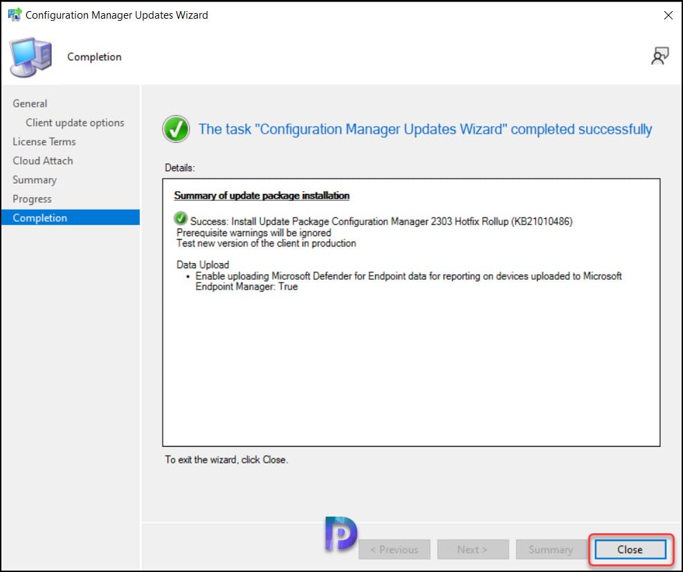 Install Hotfix Rollup KB21010486 for SCCM 2303