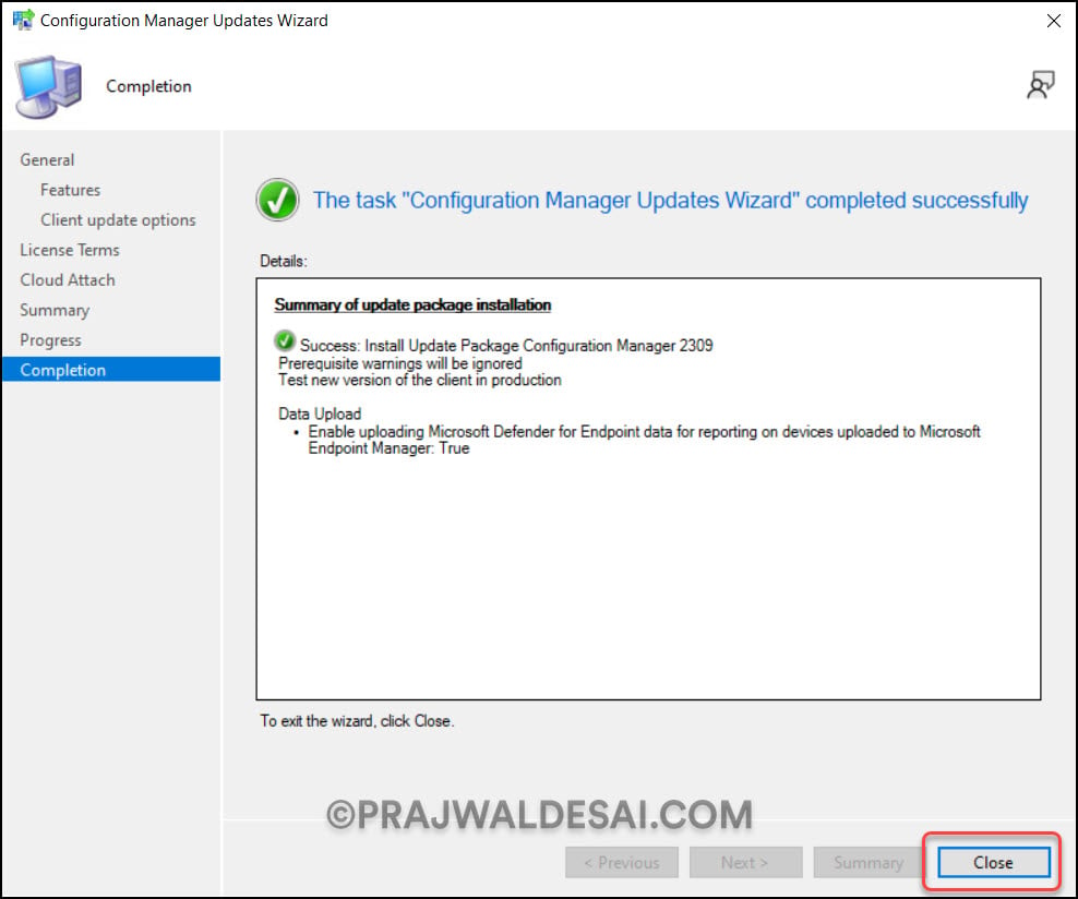 Installing SCCM 2309 Update