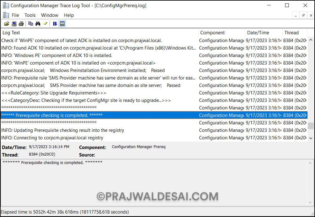 Run SCCM 2309 Prerequisite Check