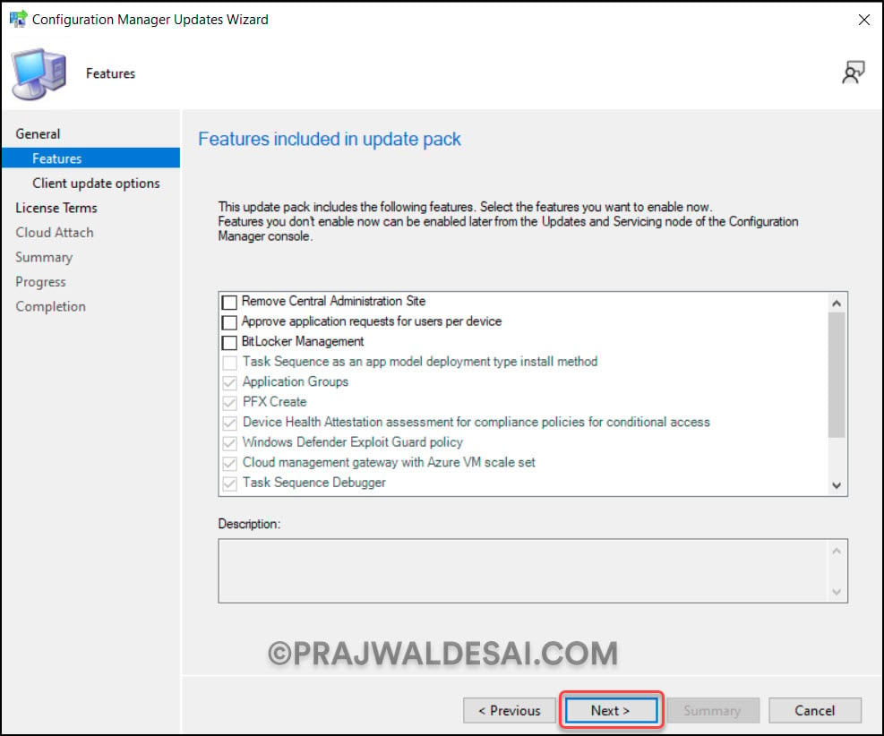 Enable New features during SCCM 2309 Upgrade