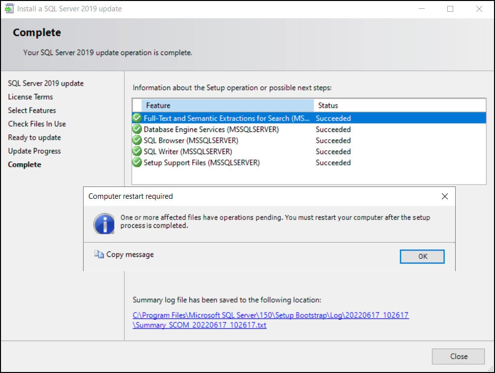 Install SQL Server 2019 Cumulative Update