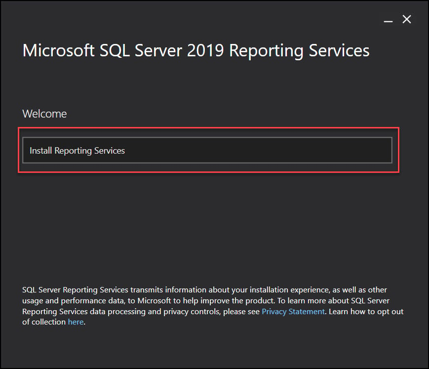 Install SQL Server 2019 Reporting Services