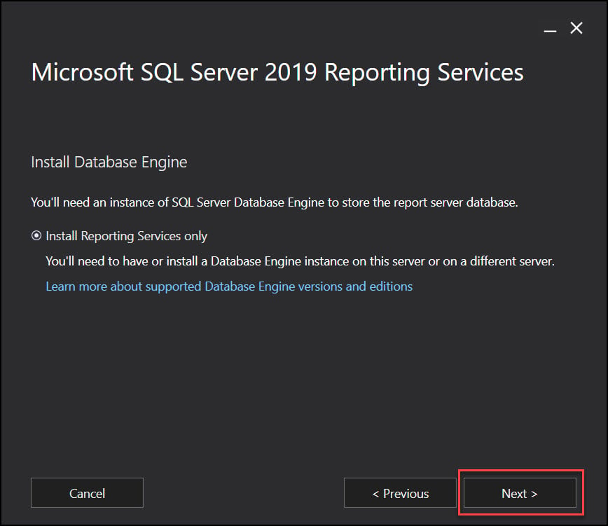 Install SQL Server 2019 Reporting Services