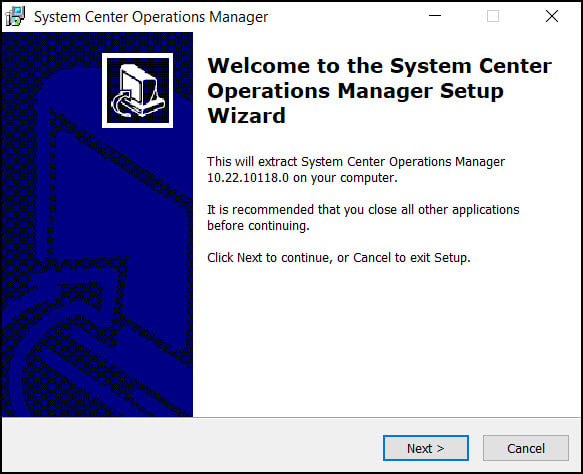 Extract Operations Manager 2022 Setup Files