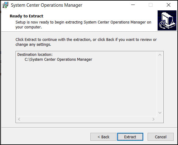 Extract Operations Manager 2022 Setup Files