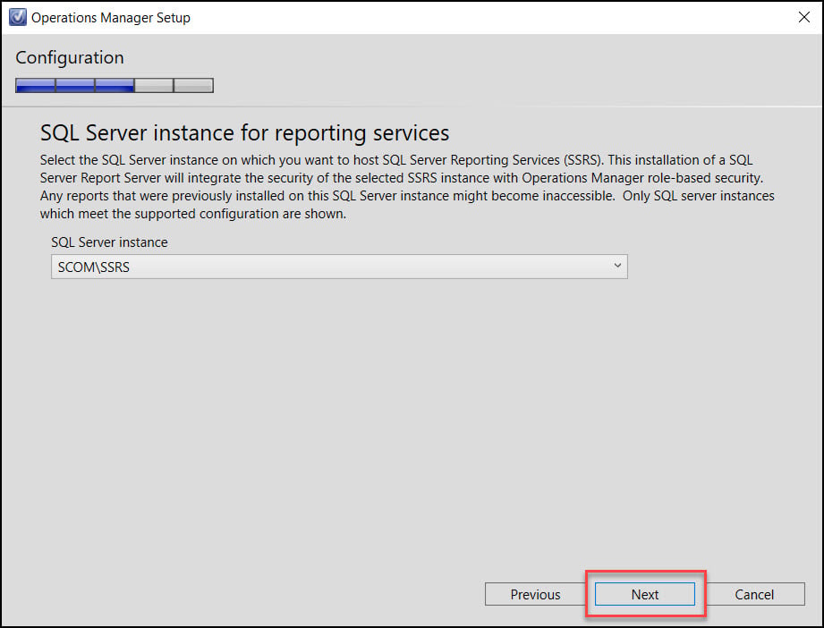 Configure SQL Server Instance for Reporting Services