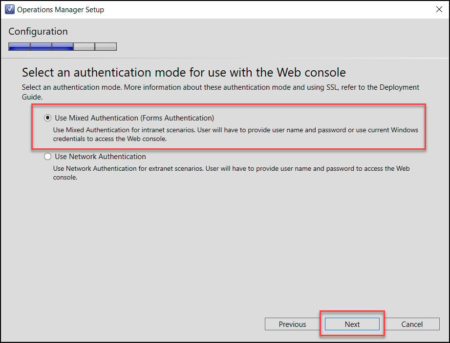 Specify Authentication Mode for Web Console