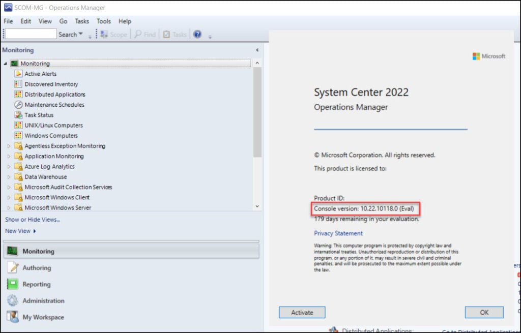 Check SCOM Version