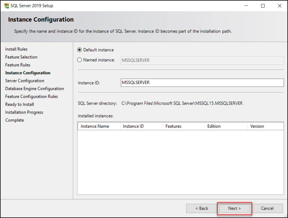 SQL Server Instance Configuration