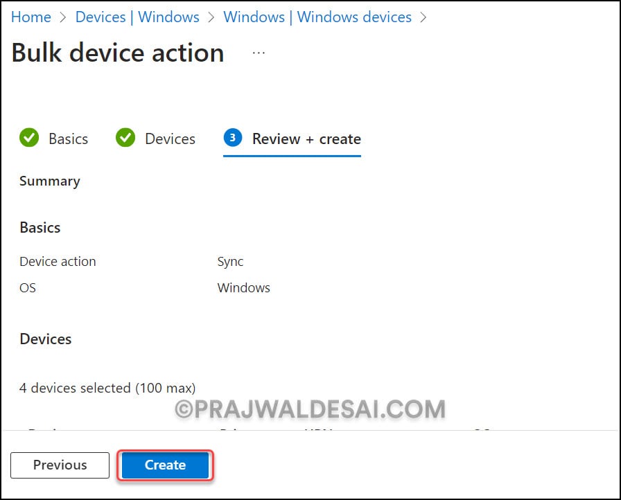 Use Bulk Device Actions to Force Intune Policy Sync