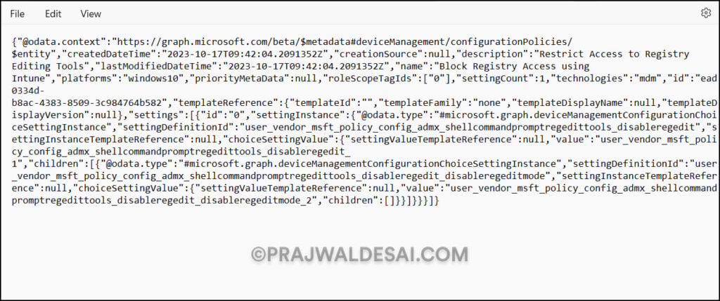 Export Device Configuration Profiles as JSON File