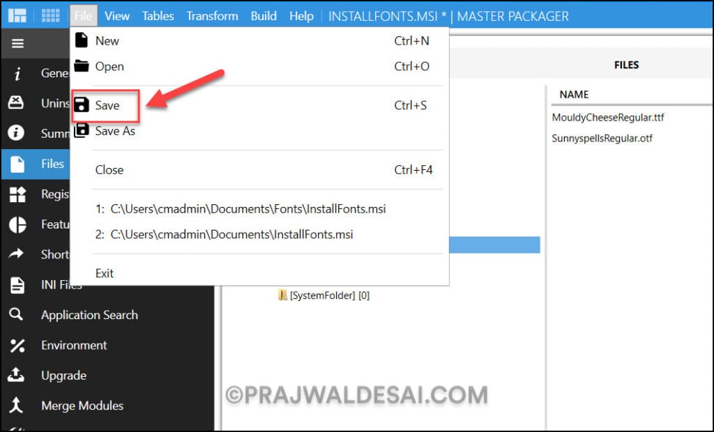 Use Master Packager to Install Fonts using Intune