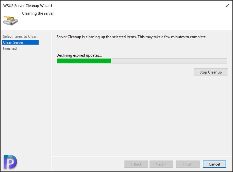 Using WSUS Server Cleanup Wizard to Clean Updates