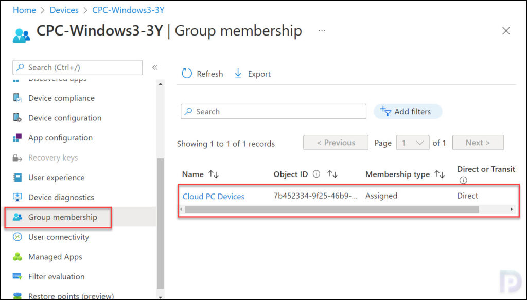 View Group Membership for Intune Managed Devices