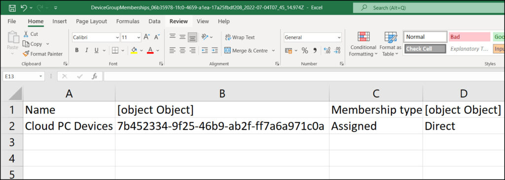 View Group Membership for Intune Managed Devices