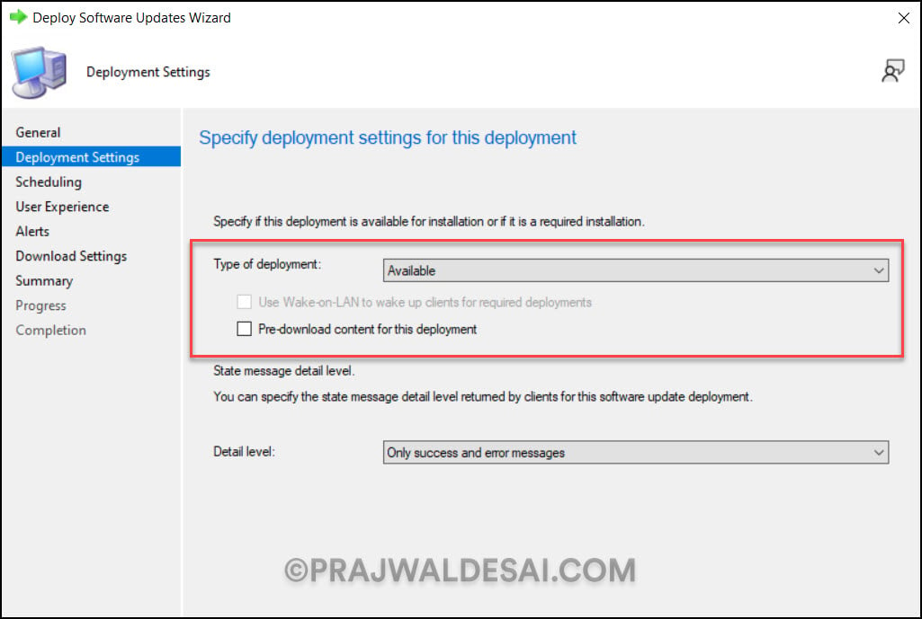 Specify Deployment Settings for Windows 11 23H2 Update