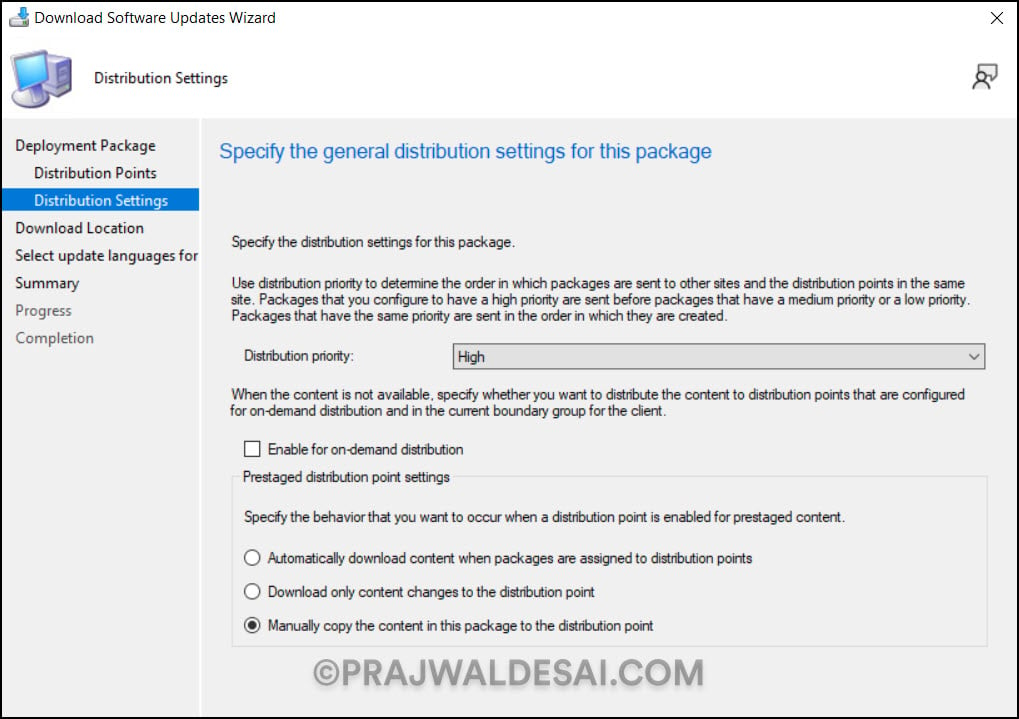 Configure Distribution Settings