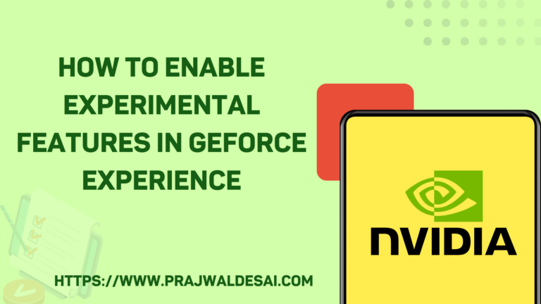 How to Enable Experimental Features in GeForce Experience