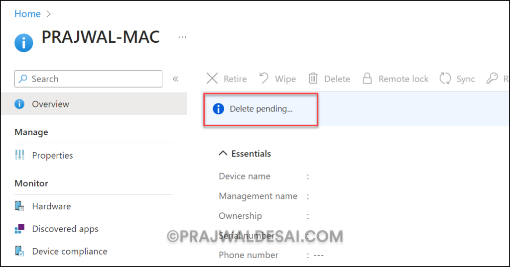 Delete macOS devices from Intune