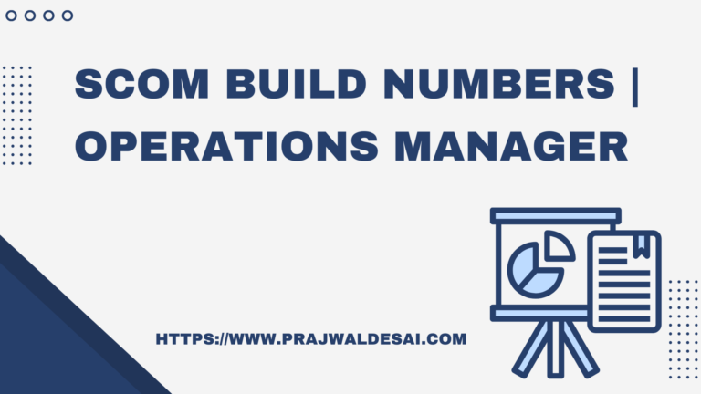 SCOM Build Numbers | Operations Manager