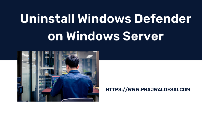 Uninstall Windows Defender on Windows Server