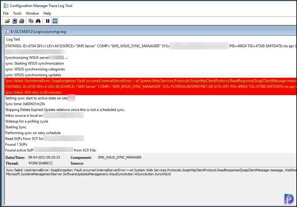 WSUS Sync Error 0x80131500 UssInternalError SoapException