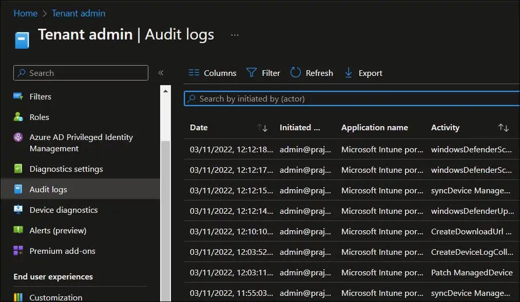 Locate Windows 365 Cloud PC Audit Logs