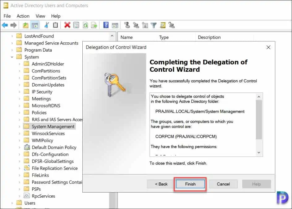 Close Delegation Control Wizard