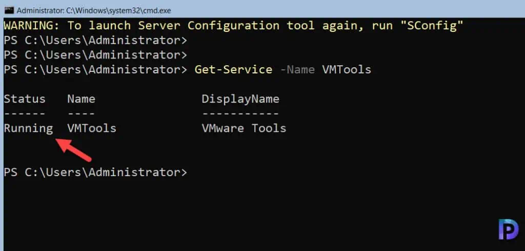 Verify VMware Tools Installation of Server Core