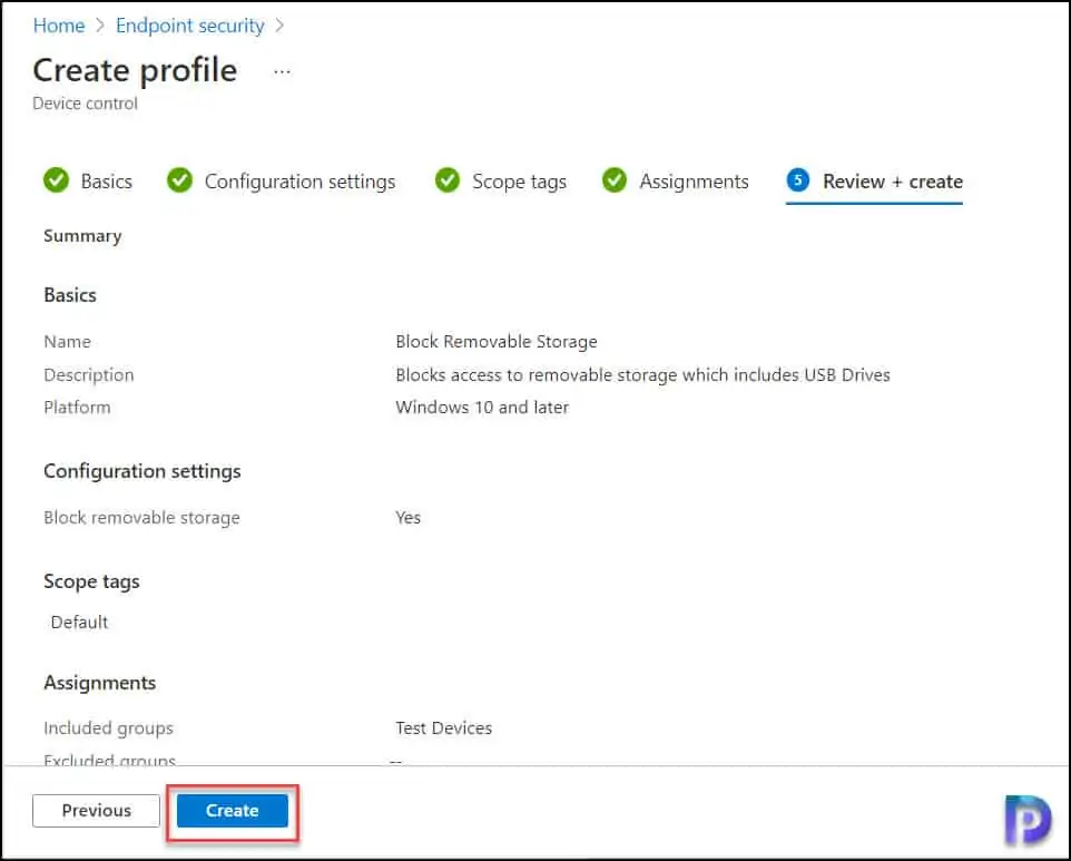 Block Removable Storage using Intune