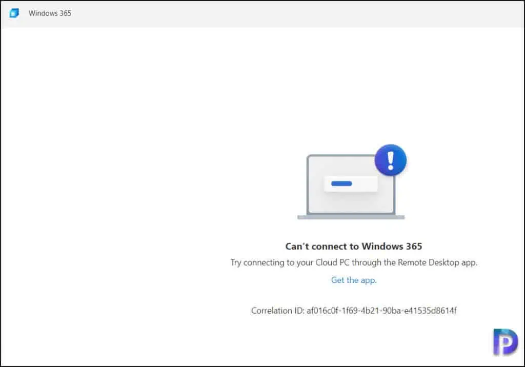 Can't Connect to Windows 365