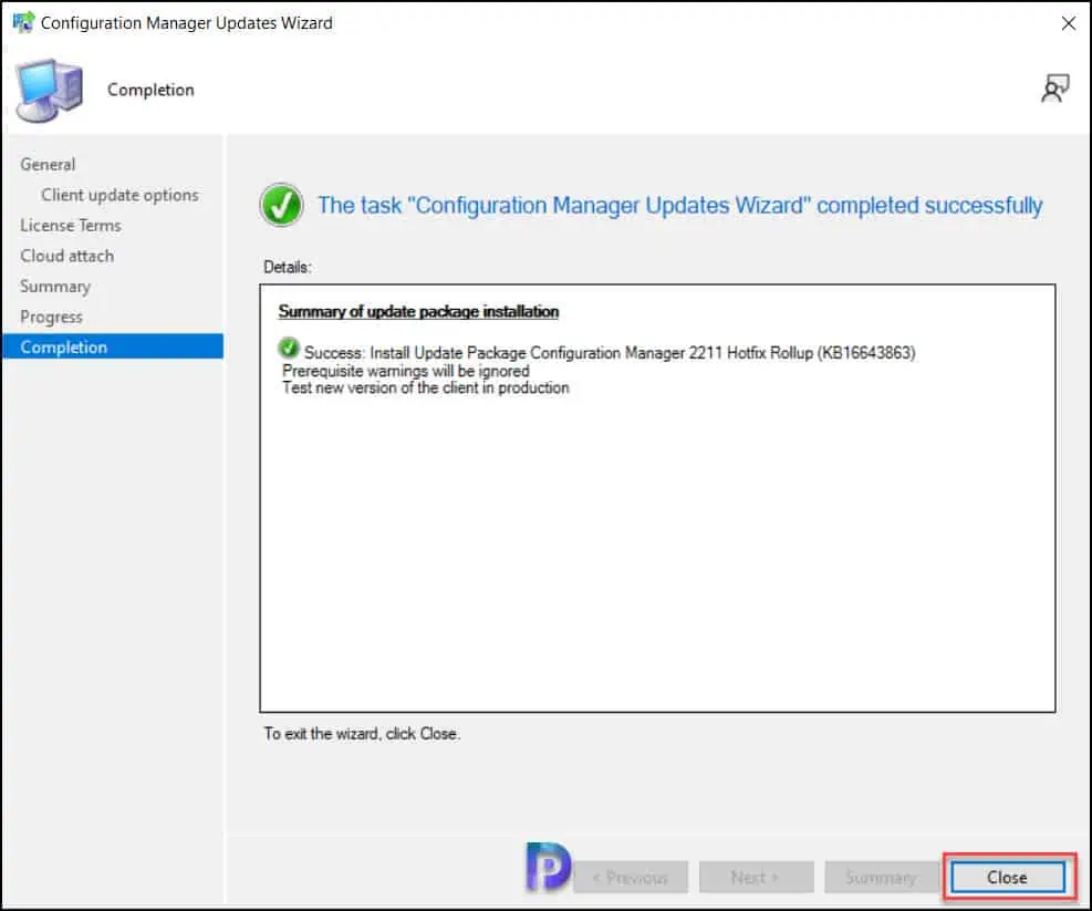 Install Configuration Manager 2211 Hotfix Rollup KB16643863